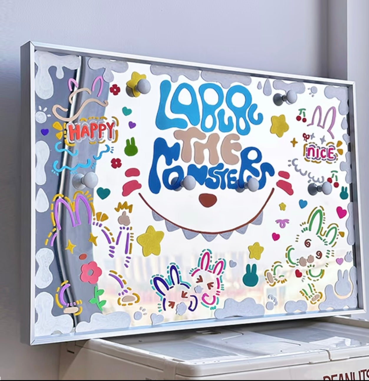 Stylish Labubu Treasure Box Art – Unique High-Quality Hanging Wall Display (Doll Not Included)